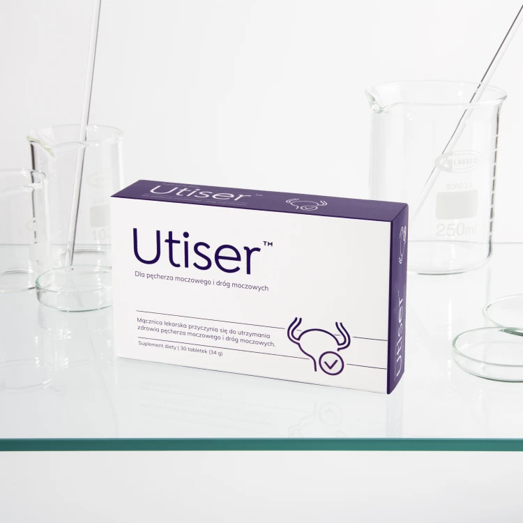 Utiser – suplement diety dla pęcherza i dróg moczowych, opakowanie 14 tabletek - zawiera D-mannozę, ekstrakty rośinn, oraz witaminę D.